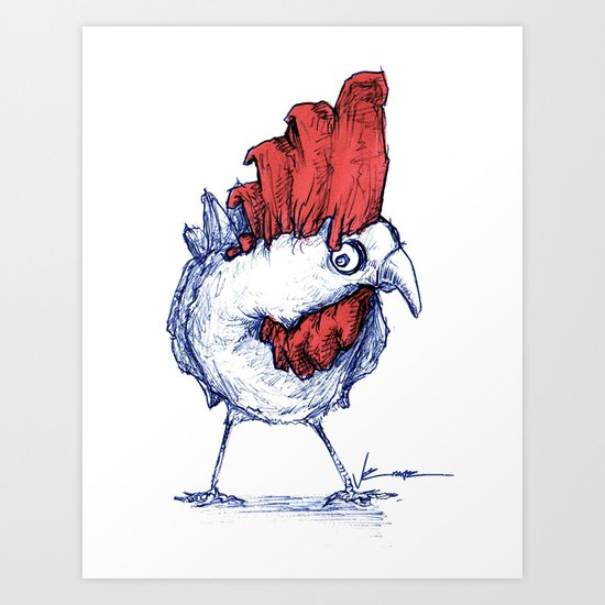 Irregular Chicken Art Print