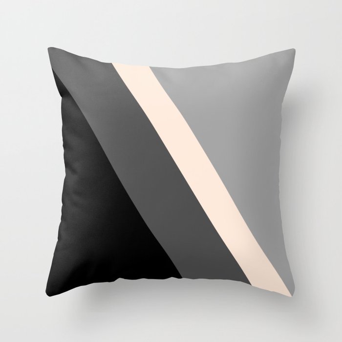 Black and gray stripes Throw Pillow