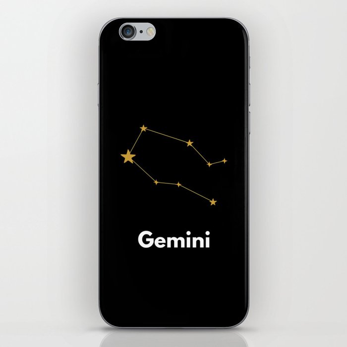 Gemini, Gemini Zodiac, Black iPhone Skin