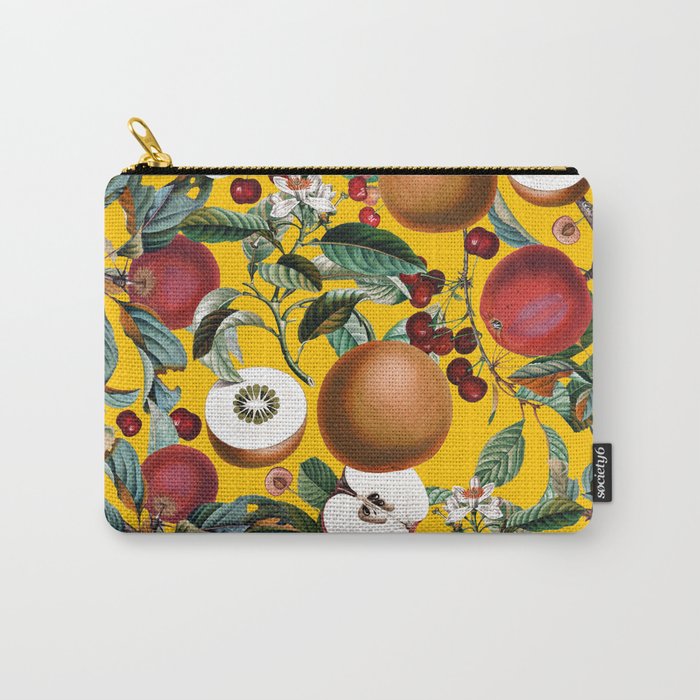Vintage Fruit Pattern V Carry-All Pouch