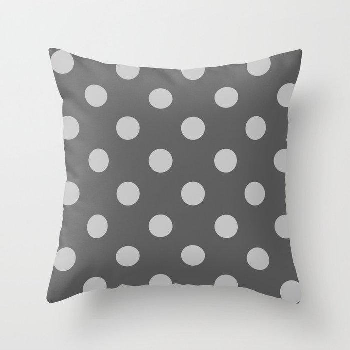 Polkadot (Gray & Grey Pattern) Throw Pillow