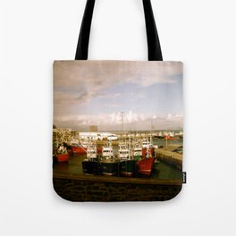 Boats Bobbing in the Blue of the Bay Tote Bag