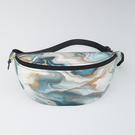 Teal, Blue & Gold Marble Agate  Fanny Pack