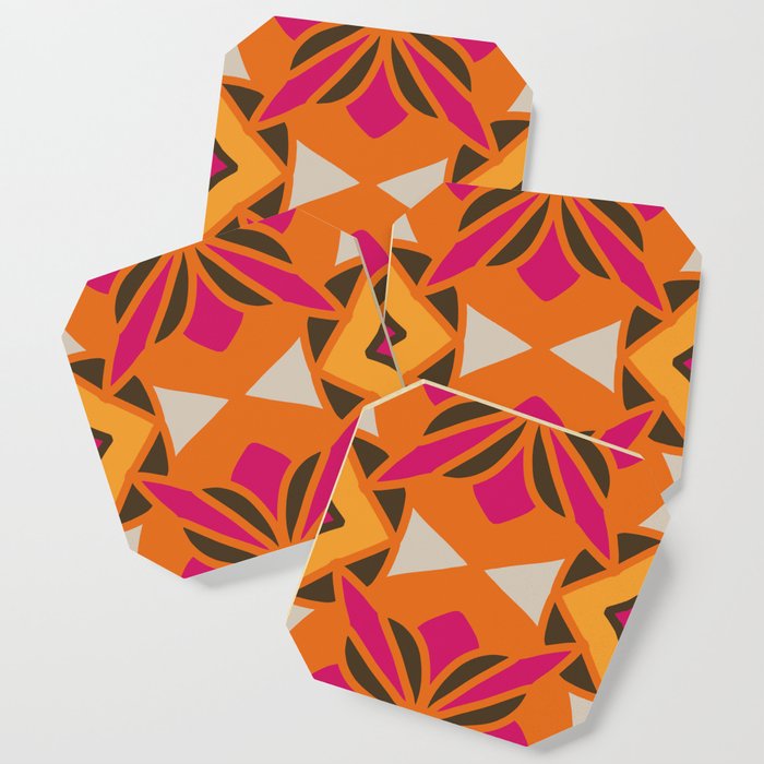 Super Boho and Reto Orange pattern Coaster