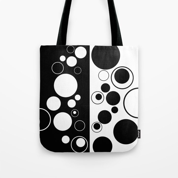 Reflections - Black and white geometric artwork Tote Bag