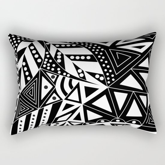 Black and white abstract pattern. 1 Rectangular Pillow
