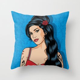 Amy Pop Art Throw Pillow