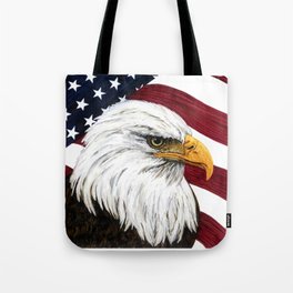 American flag and bald eagle Tote Bag
