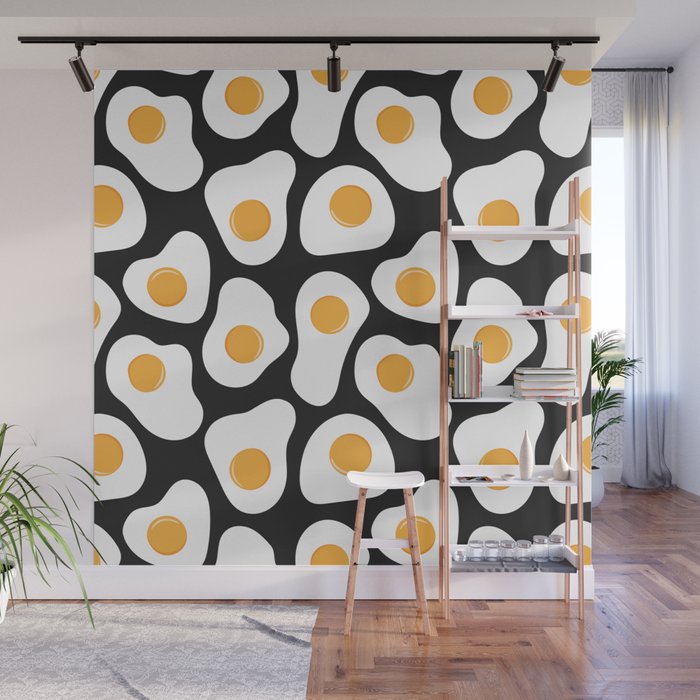 Cracking Fried Egg Pattern Wall Mural