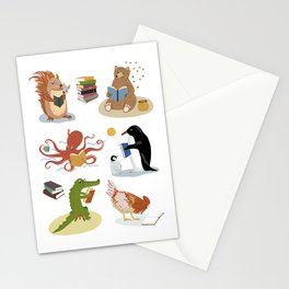 Animal Readers Stationery Card