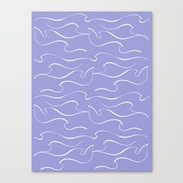 Matisse Wave Pattern in white on Very Peri Canvas Print