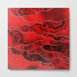 Red agate marble mineral stone texture with silver lines Metal Print | Patterns, Germany, Agate, Pattern, Gold, Texture, Geode, Lines, Glittery, Marble 