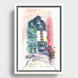 Paris coffee shop Framed Canvas