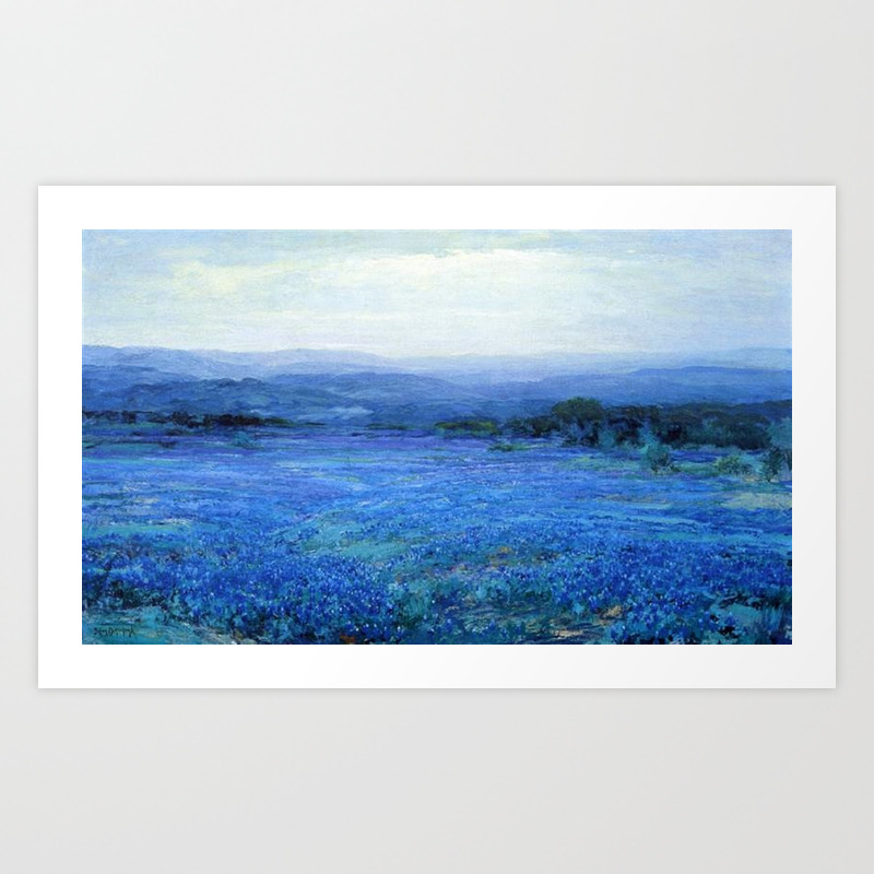 Bluebonnet Panoramic Landscape In Twilight Painting By Robert Julian Onderdonk Art Print By Jeanpaul Ferro Society6
