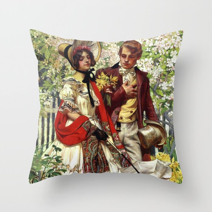 Victorian romance Throw Pillow