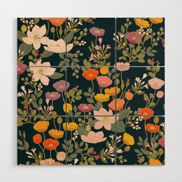 Botanical Cloisonne Garden Wood Wall Art