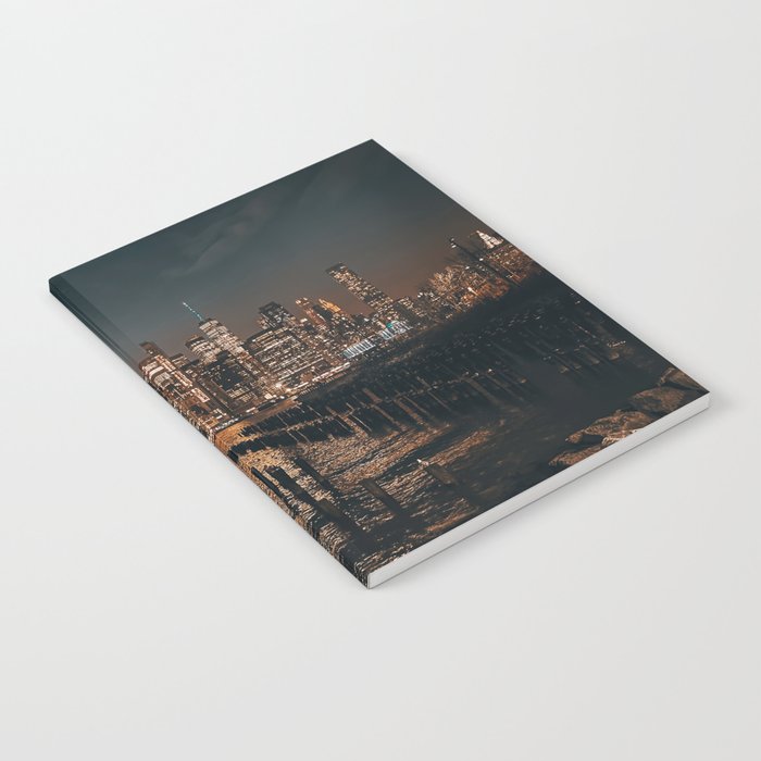 New York City Manhattan skyline at night Notebook