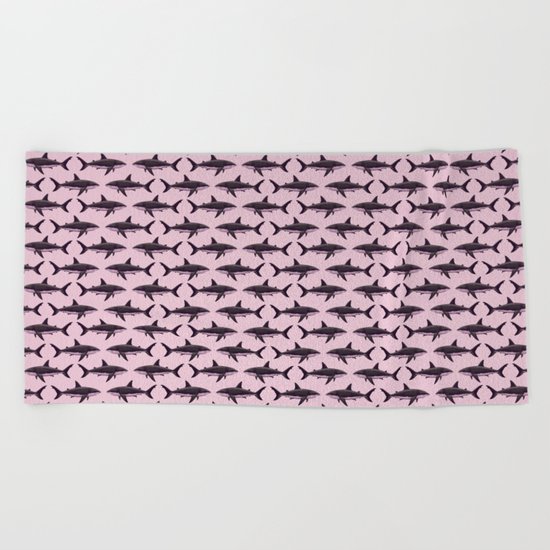Pattern: Rose-Colored Sharkies Beach Towel