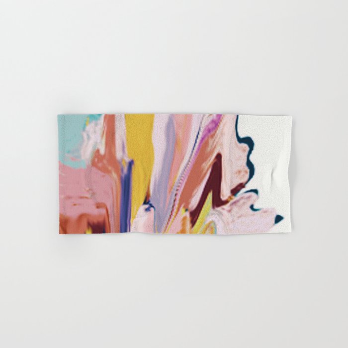 Bloom 2 A Colorful Abstract Digital Painting Hand Bath Towel By Blushingbrushstudio