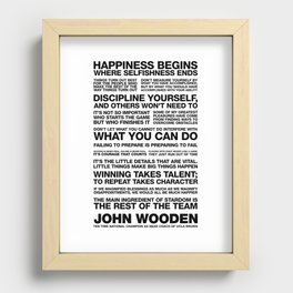 John Wooden Motivational Quotes Recessed Framed Print
