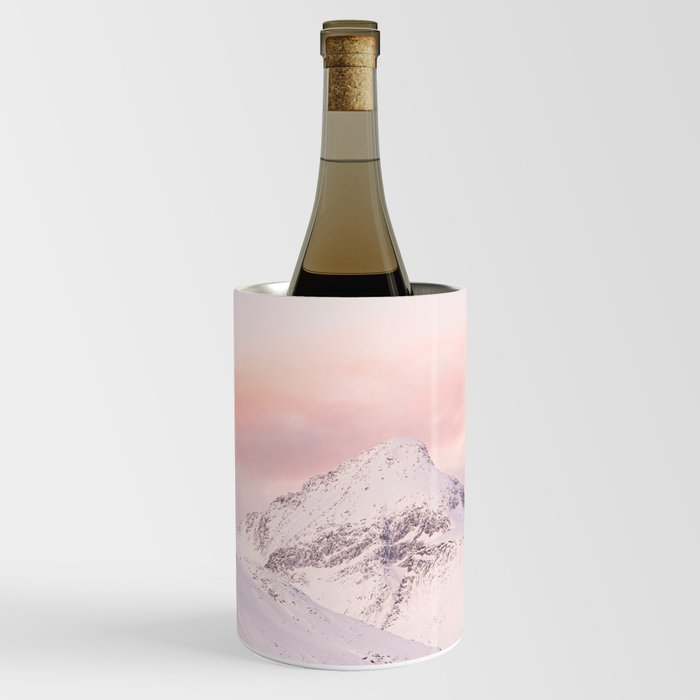 Sunset in the Mountains Photo | Pastel Color Clouds in Norway Art Print | Scandinavia Outdoors Travel Photography Wine Chiller