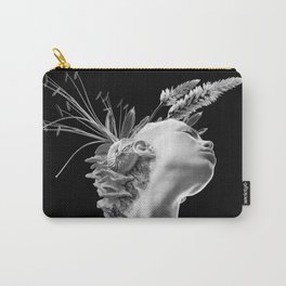 black and white j1 Carry-All Pouch | Classic, Special, Blackandwhite, Innovative, Beautiful, Art, Flowers, Woman, Post Modern, Different 