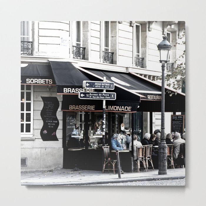 France Photography - French Cafe Metal Print