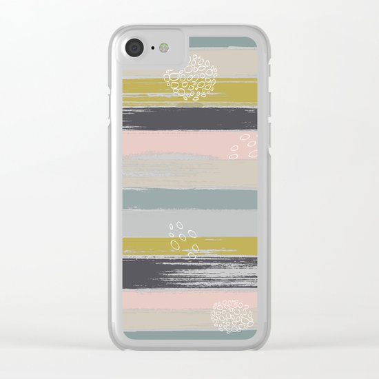 Fragments, Brushstrokes and Circles Clear iPhone Case