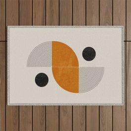 Abstract Geometric Shapes Outdoor Rug
