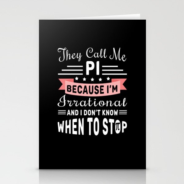 They Call Pi Irrational Math Geek Pi Day Stationery Cards