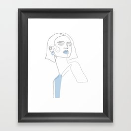 Blue Sky Beauty / Girl portrait drawing Framed Art Print