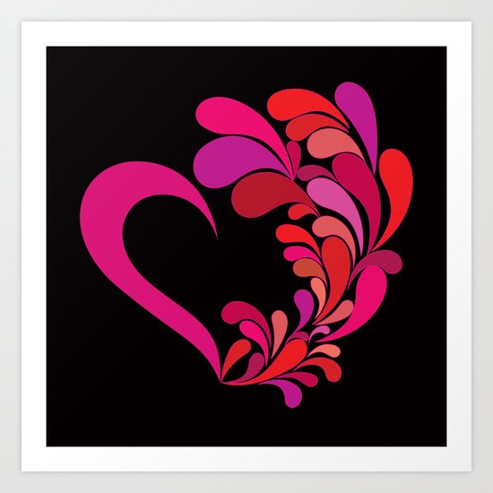 Colored heart Art Print
