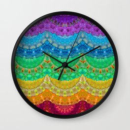 Colorful Chakra Mandala 4 by Sharon Cummings Wall Clock