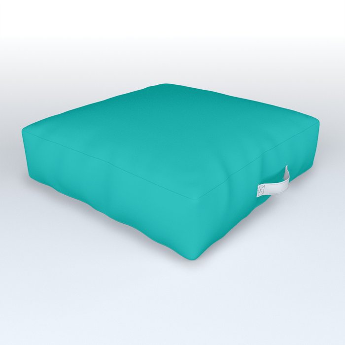 Tiffany Blue Solid Color Popular Hues Patternless Shades of Cyan Collection Hex #0abab5 Outdoor Floor Cushion