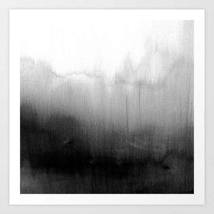 Modern Black And White Watercolor Gradient Art Print By Blackstrawberry Society6