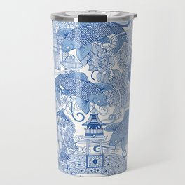 chinoiserie toile blue Travel Mug