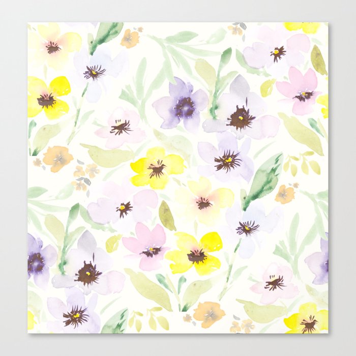 Mediterranean Flowers - soft version Canvas Print