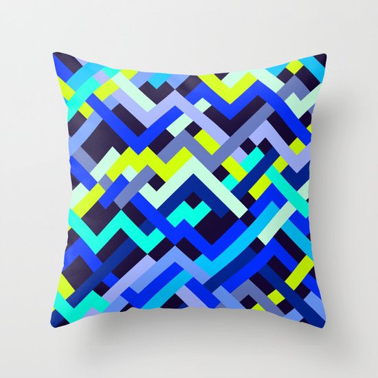 Lime & Navy No. 2 Throw Pillow