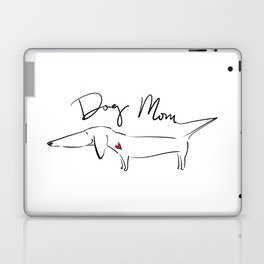 Dog Mom dachshund dog sketch heart love pen ink illustration wiener dog doxie Laptop Skin