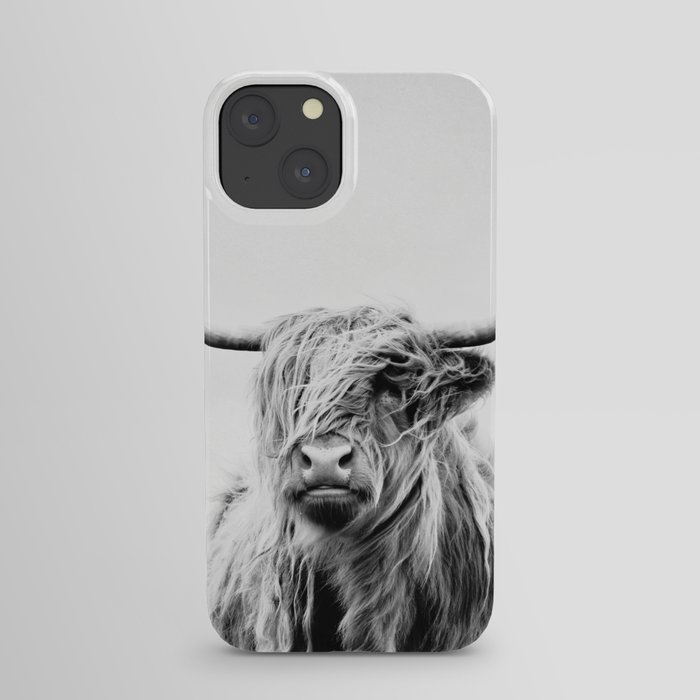 portrait of a highland cow - (vertical) iPhone Case