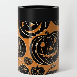 Vintage Jack-o-lanterns, Retro Halloween background,  Can Cooler