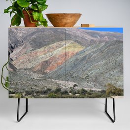 Argentina Photography - Dry Desert Mountains Under The Clear Blue Sky Credenza