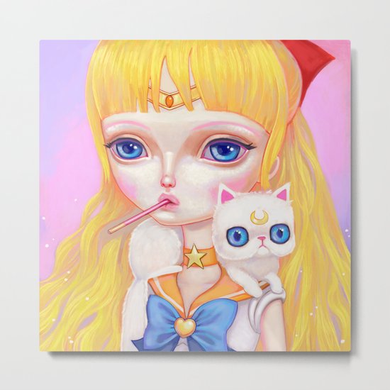 Sailor Venus Snacking On Pocky Metal Print
