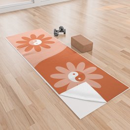 Yin Yang Flower in Orange & Peach Yoga Towel