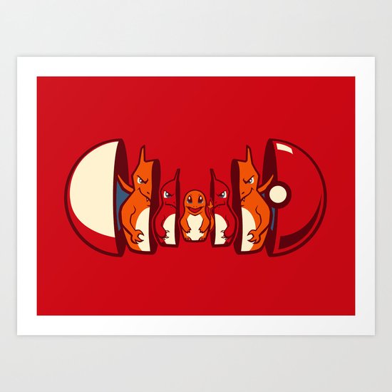 Poketryoshka - Fire Type Art Print