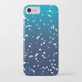 Snowflakes Pattern in Blue Gradient iPhone Case