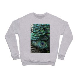 Peacock Bird Feathers Plumage Texture 1 Crewneck Sweatshirt