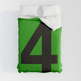 Number 4 (Black & Green) Duvet Cover