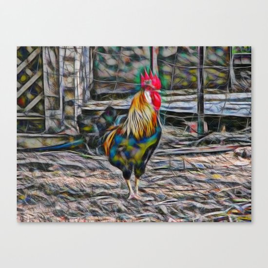 Bold Abstract Rooster Canvas Print