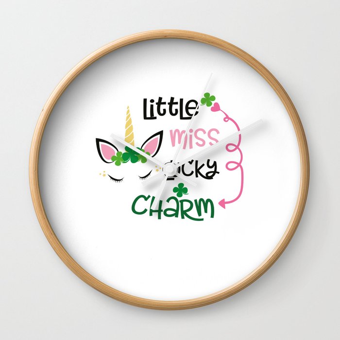 St Patrick's Day Little Miss Lucky Charm Wall Clock